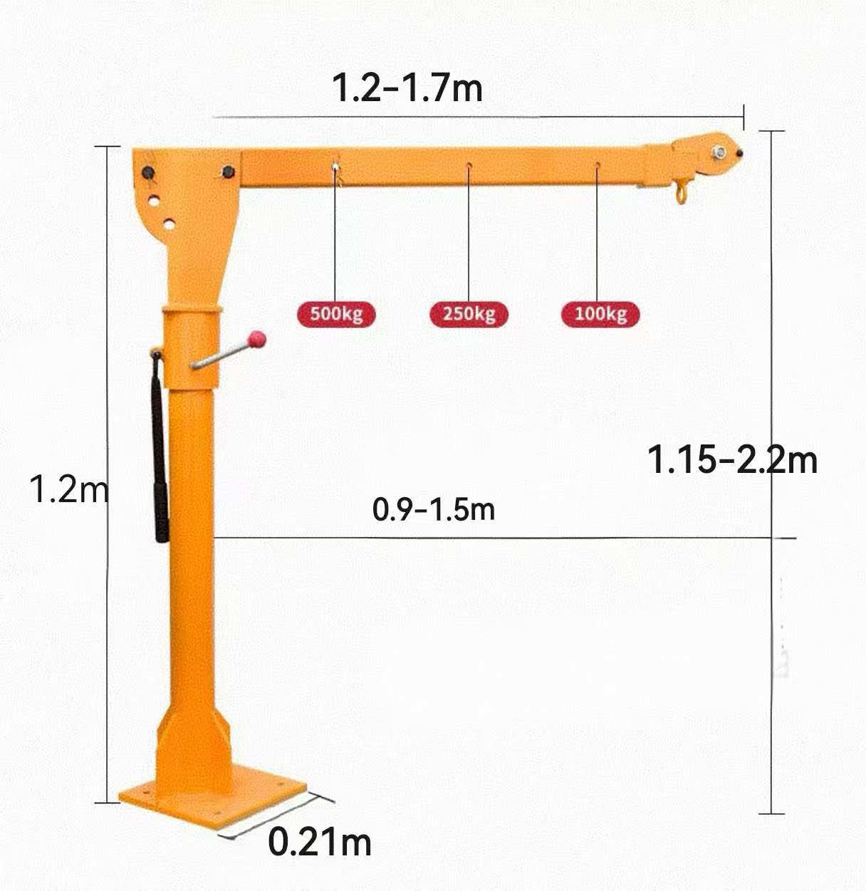 500kg Foldable Ute Deck Swivel Crane