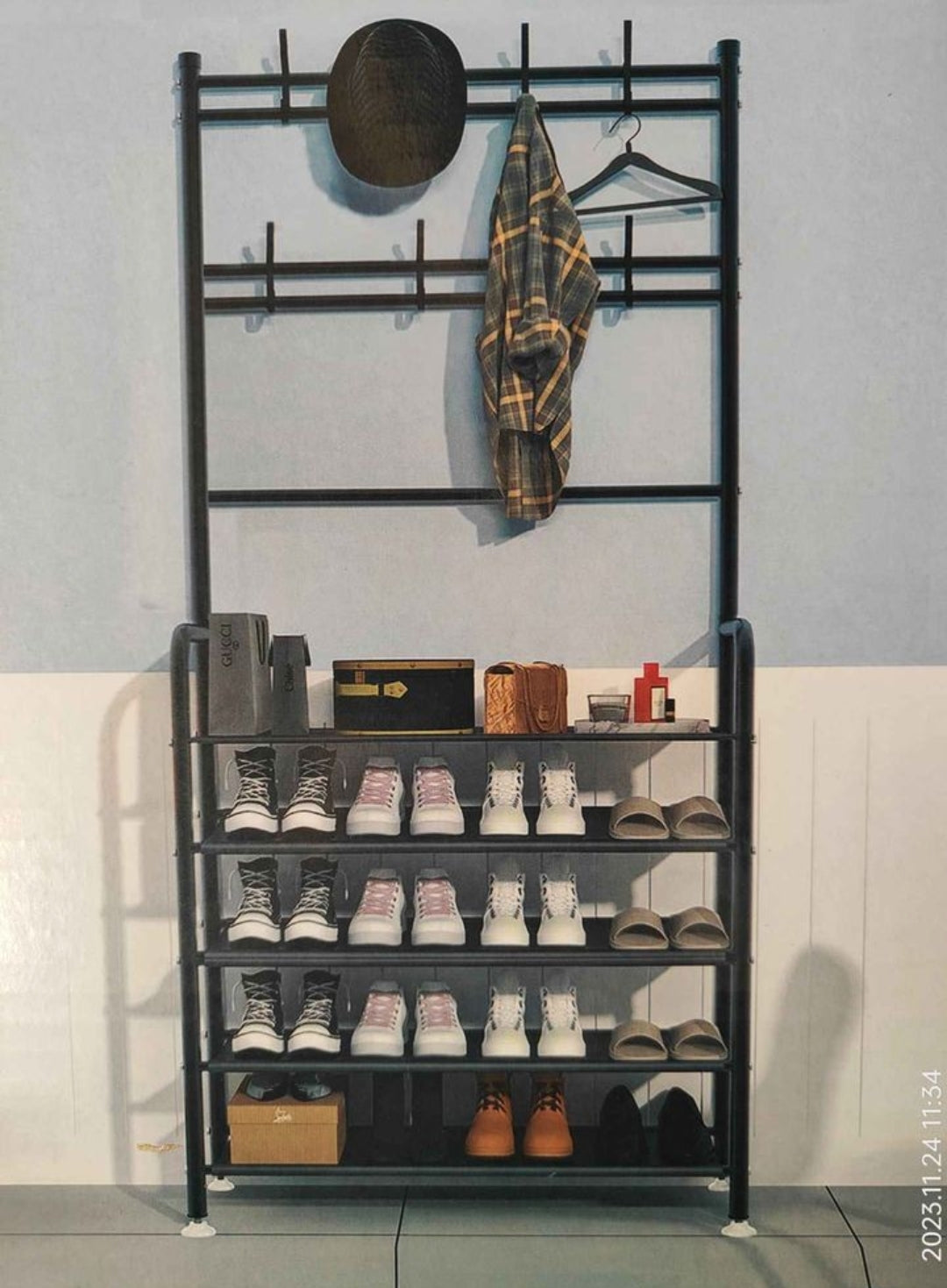 Shoes Rack with Clothing Hooker