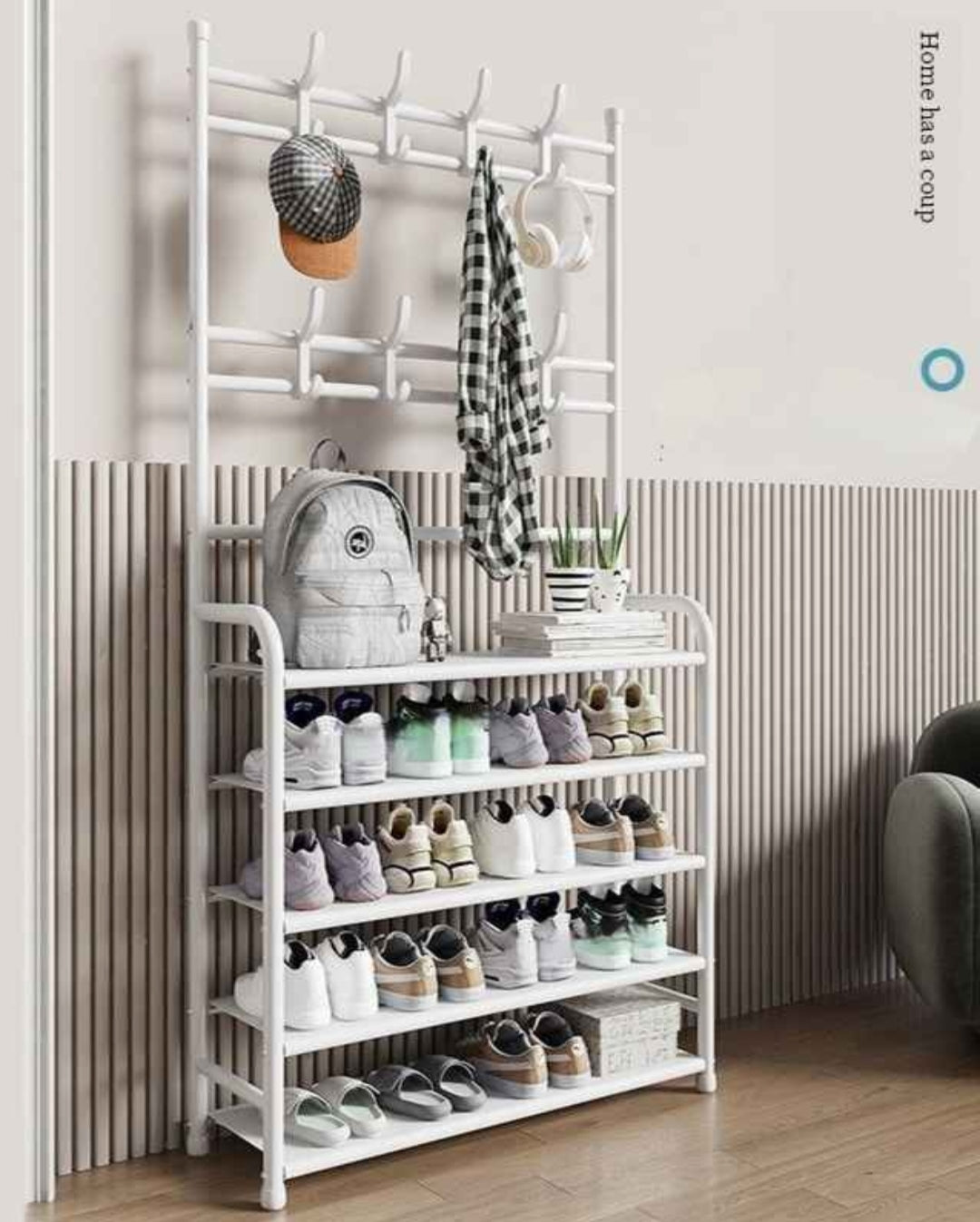 Shoes Rack with Clothing Hooker