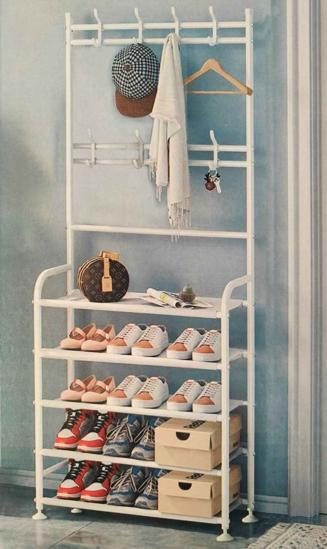 Shoes Rack with Clothing Hooker