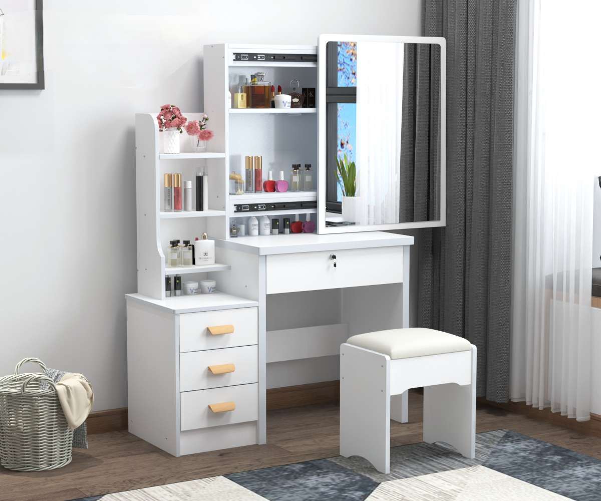 Dressing table with mirror Stool