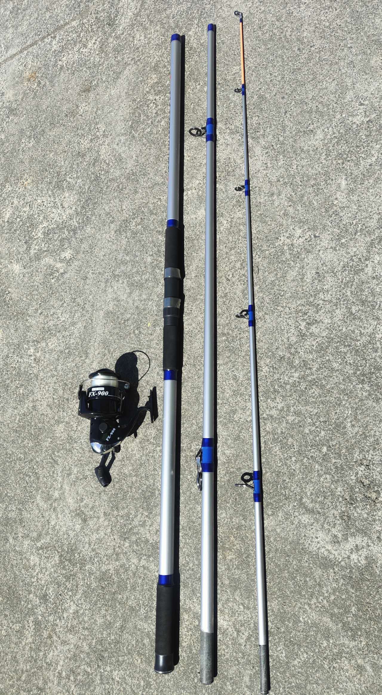 Fishing  Rod with Reel , rod 3 piece 4.2m , reel fx900