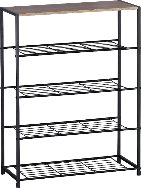 Shoe Rack with Oak Finished Top