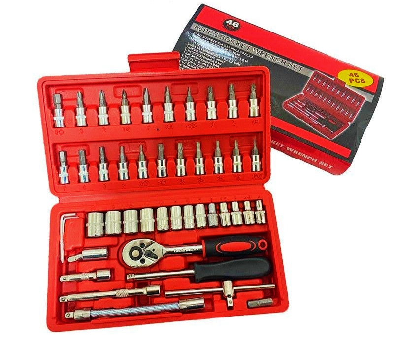 46pcs Ratchet Metric Socket Wrench Set