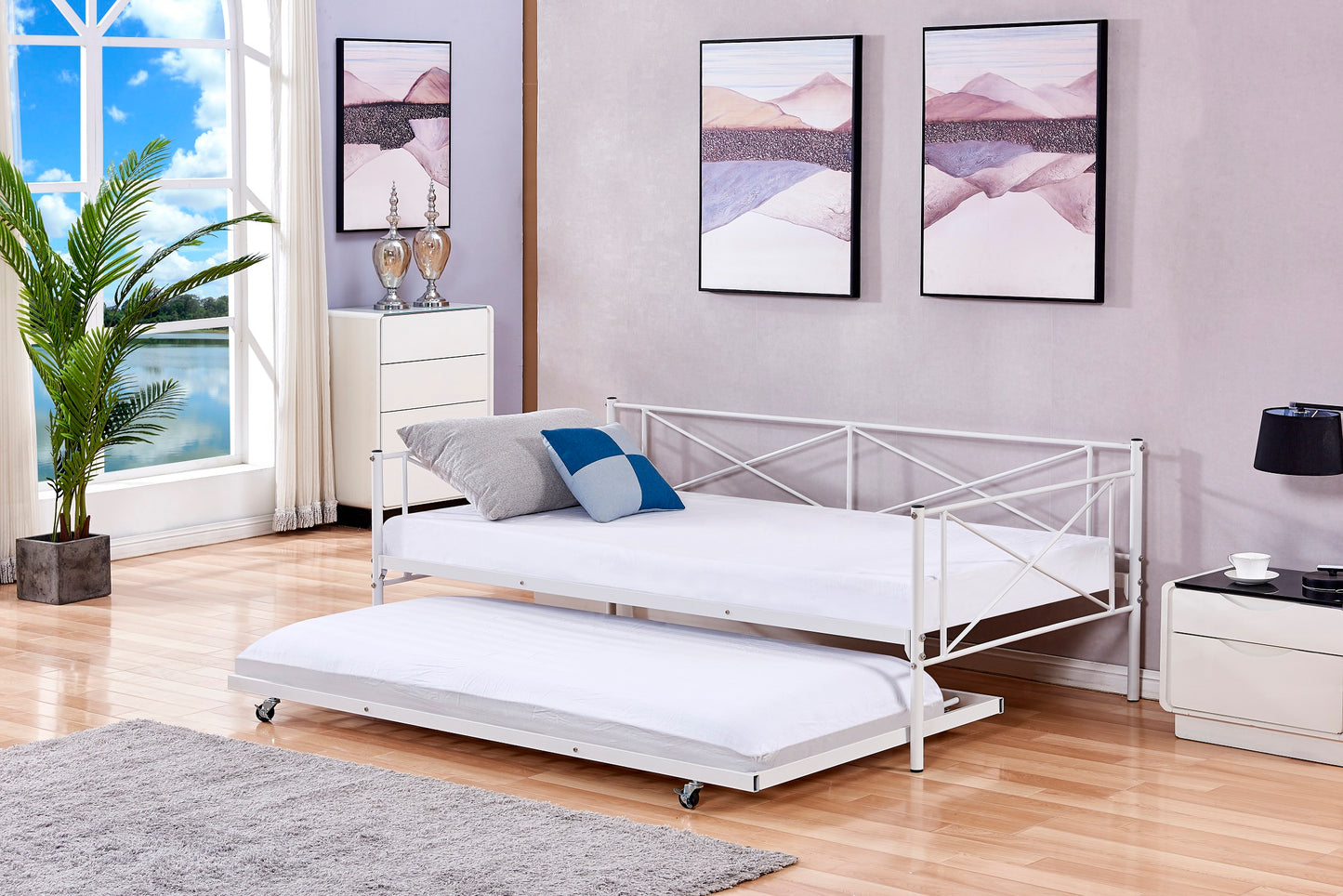 Trundle Bed Frame , Metal Day Bed Frame